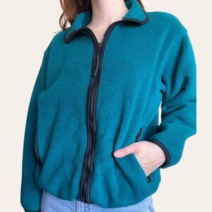 90s vintage teal fleece zip-up sweatshirt by REI